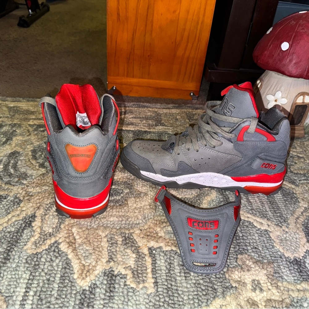 Converse mens High-Top Sneakers - Gray and Red (Brand New) - Picture 3 of 10